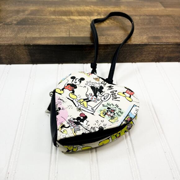 Disney Mickie Minnie Heart Wristlet Purse - Picture 1 of 6